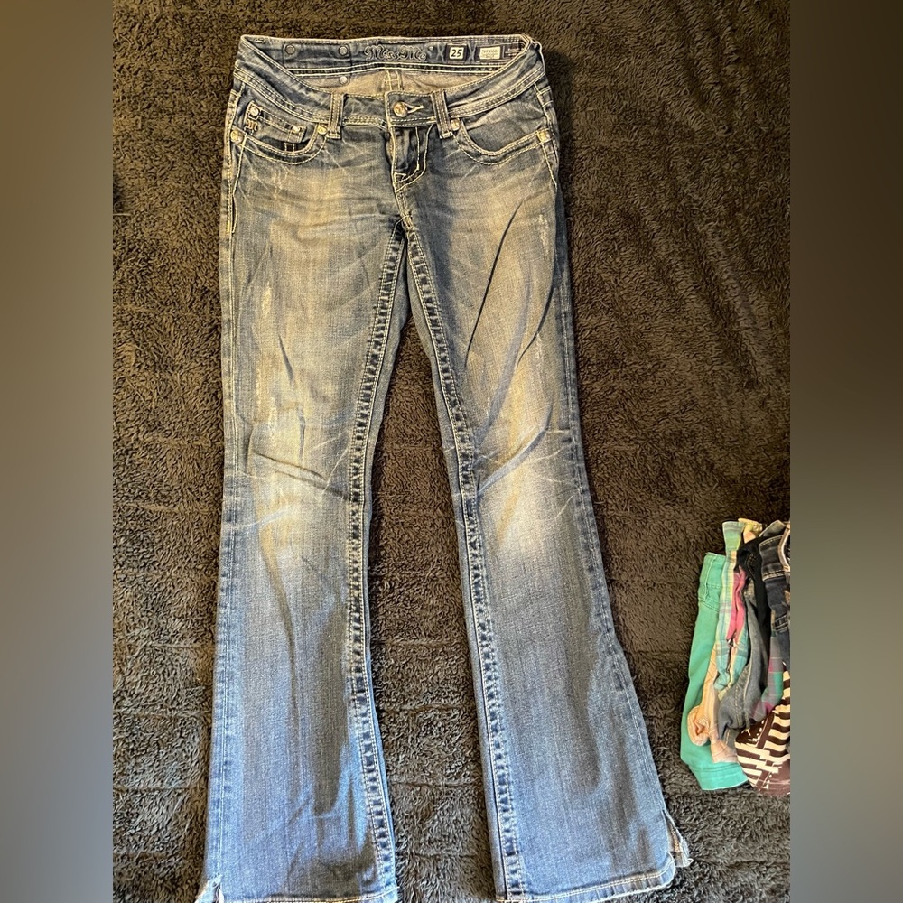 Miss me peace sign jeans